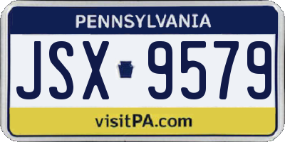 PA license plate JSX9579