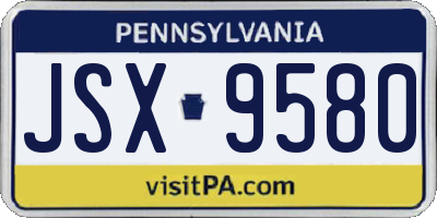 PA license plate JSX9580