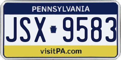 PA license plate JSX9583