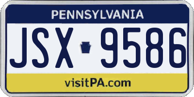 PA license plate JSX9586
