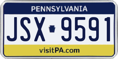 PA license plate JSX9591