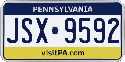 PA license plate JSX9592