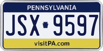 PA license plate JSX9597