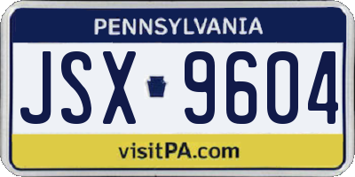 PA license plate JSX9604