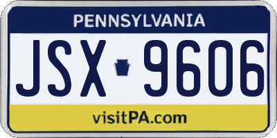 PA license plate JSX9606