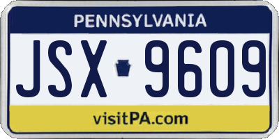 PA license plate JSX9609