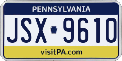 PA license plate JSX9610