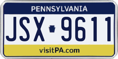 PA license plate JSX9611