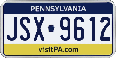 PA license plate JSX9612