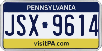 PA license plate JSX9614