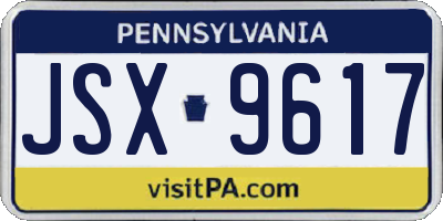 PA license plate JSX9617