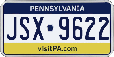 PA license plate JSX9622