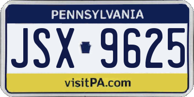 PA license plate JSX9625
