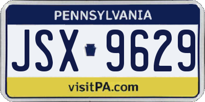 PA license plate JSX9629