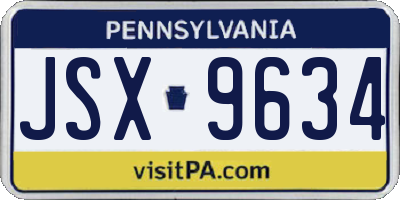 PA license plate JSX9634