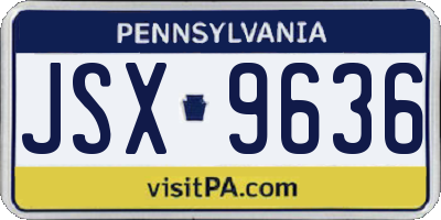 PA license plate JSX9636