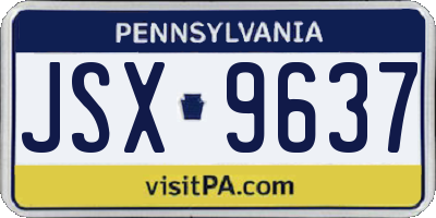 PA license plate JSX9637