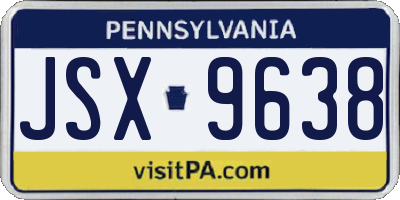 PA license plate JSX9638
