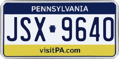 PA license plate JSX9640