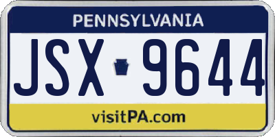 PA license plate JSX9644
