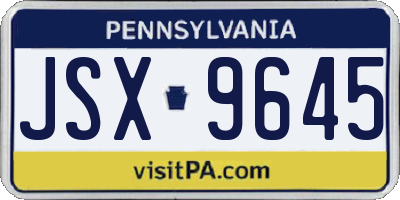 PA license plate JSX9645