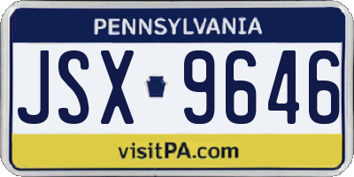 PA license plate JSX9646