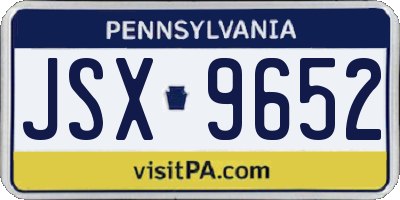 PA license plate JSX9652