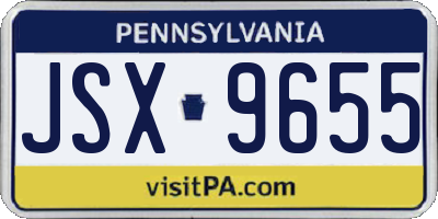 PA license plate JSX9655