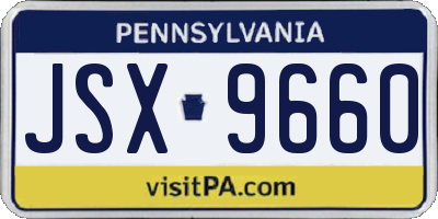 PA license plate JSX9660