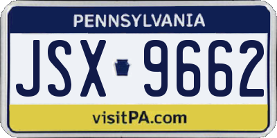PA license plate JSX9662