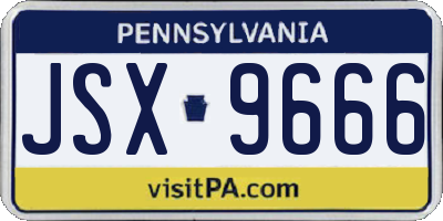 PA license plate JSX9666