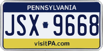 PA license plate JSX9668