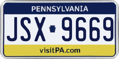 PA license plate JSX9669