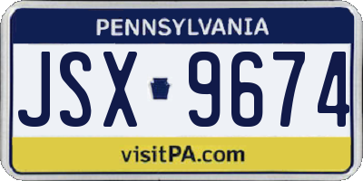 PA license plate JSX9674