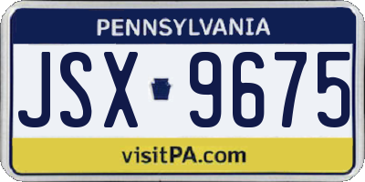 PA license plate JSX9675