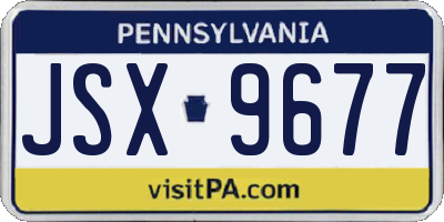PA license plate JSX9677