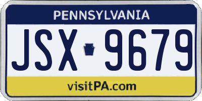 PA license plate JSX9679
