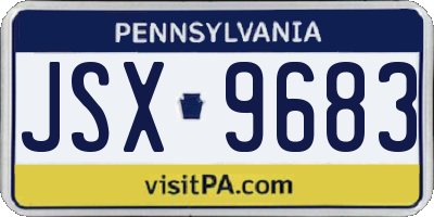 PA license plate JSX9683
