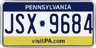 PA license plate JSX9684