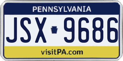 PA license plate JSX9686