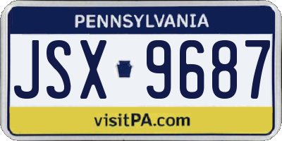 PA license plate JSX9687