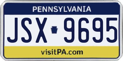 PA license plate JSX9695