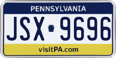 PA license plate JSX9696