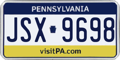 PA license plate JSX9698