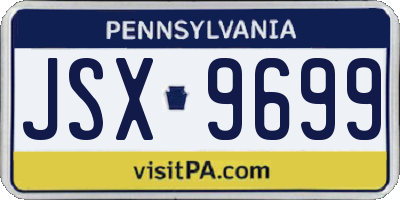 PA license plate JSX9699