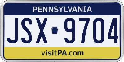 PA license plate JSX9704