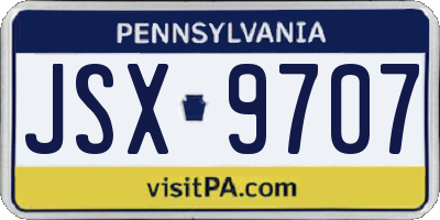 PA license plate JSX9707