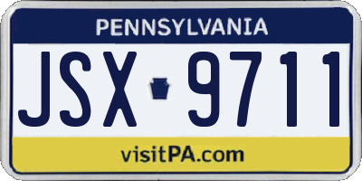 PA license plate JSX9711