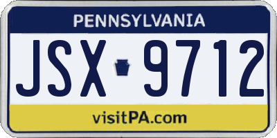 PA license plate JSX9712