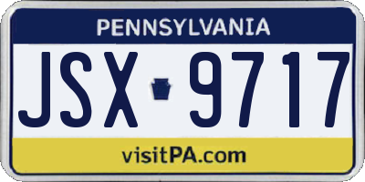 PA license plate JSX9717